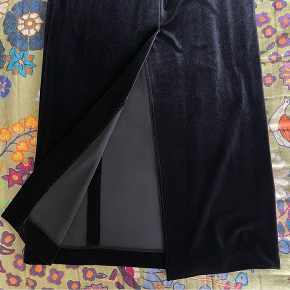 90s Style Alex Evenings Black Velvet Dress SIZE 6 PETITE - Picture 6 of 8